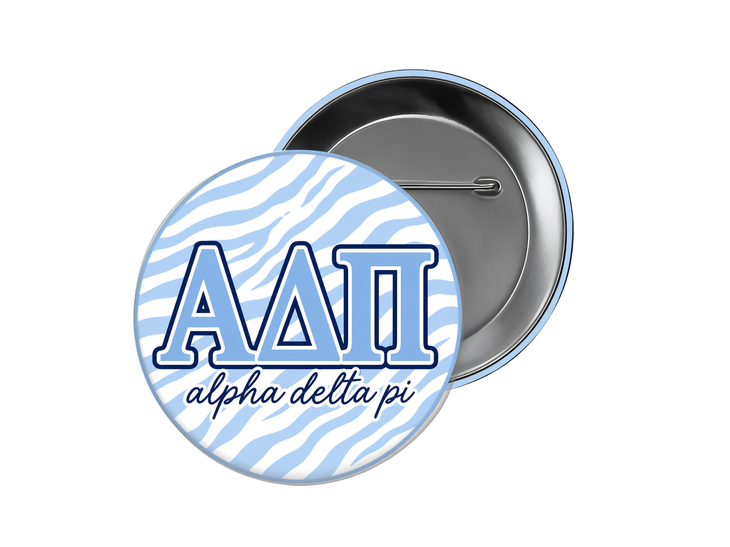 Alpha Delta Pi - Baby Blue Zebra Button