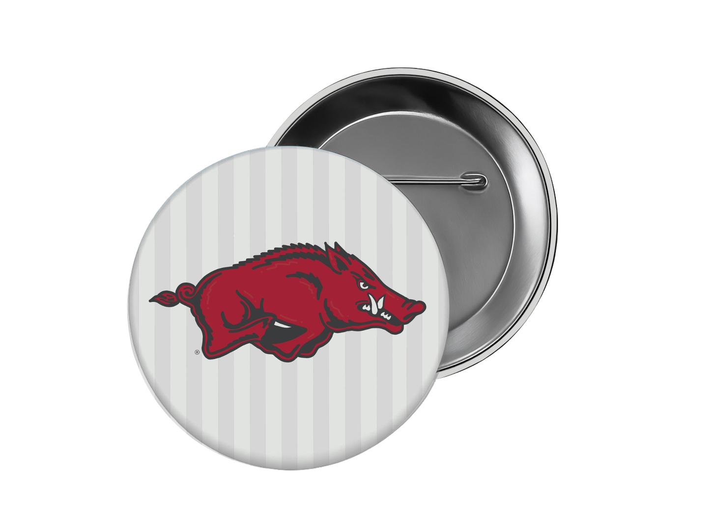 University of Arkansas -Stripe Razorbacks Hog Button