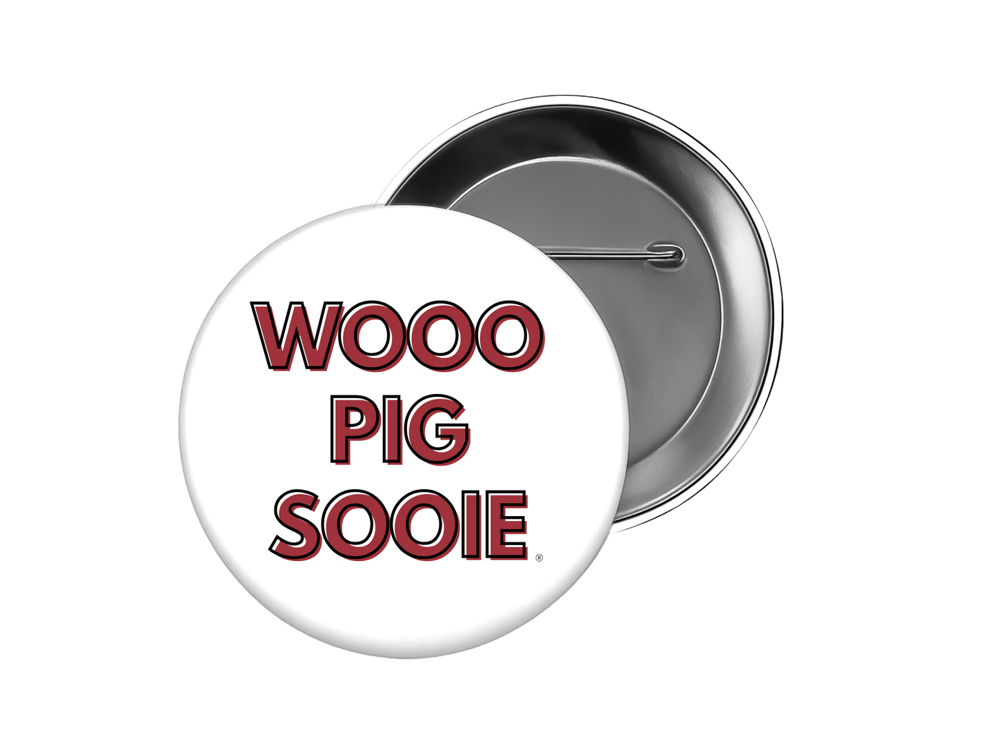 University of Arkansas - White Wooo Pig Sooie Button