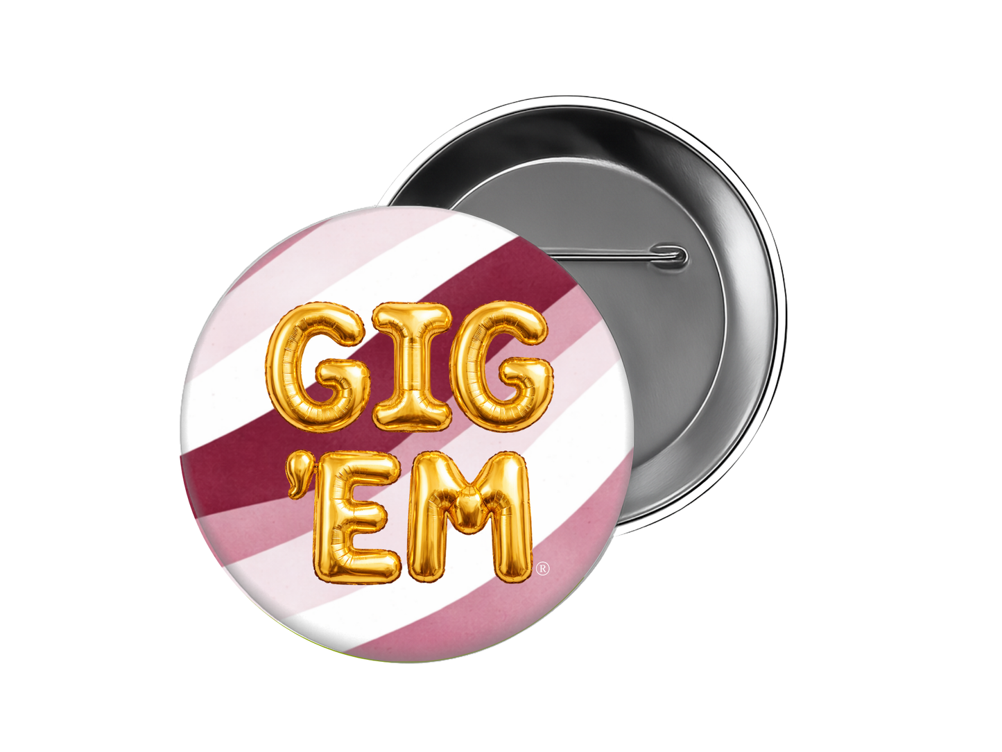Texas A&M - Pink Gig 'Em Waves Button