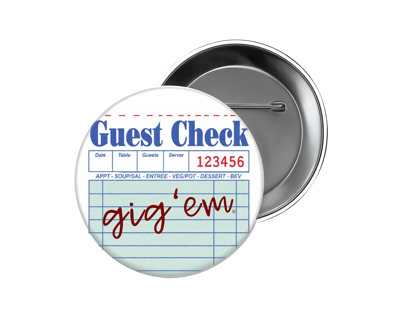 Texas A&M - Guest Check Gig 'Em Button