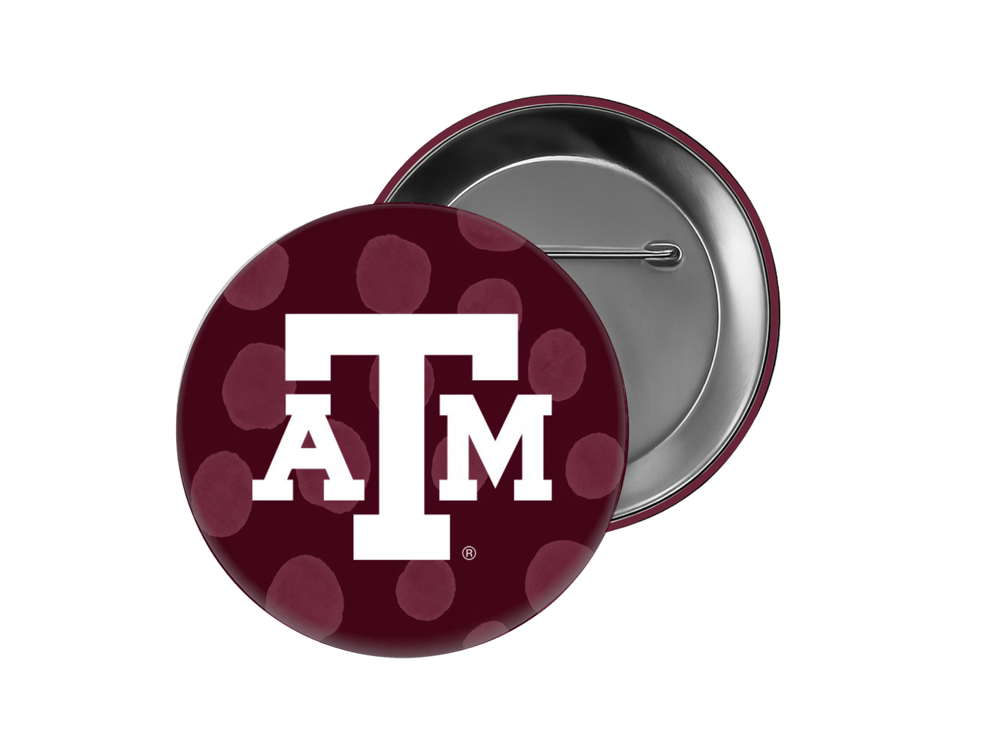 Texas A&M - Large Polka Dot Preppy ATM Button