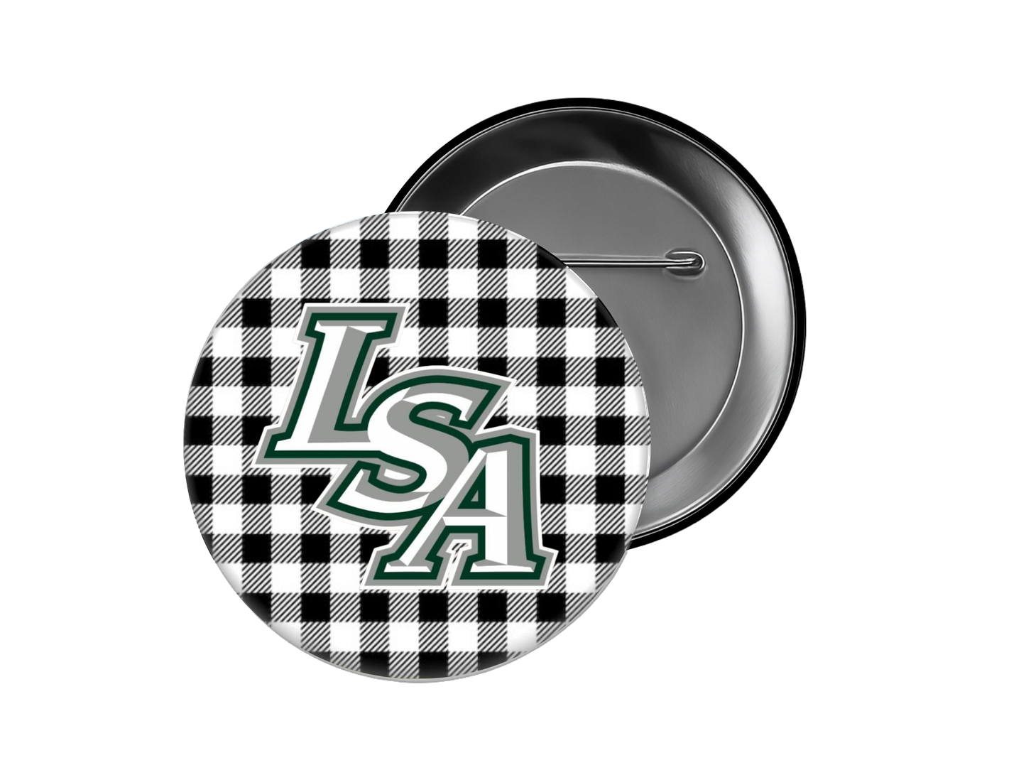 Lutheran South School Button β Gingham LSA