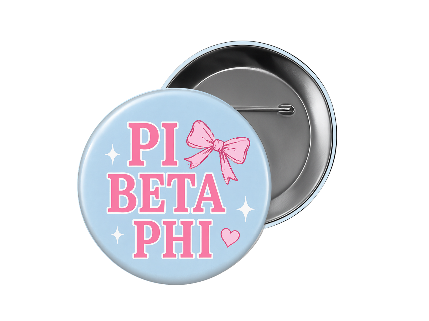 Pi Beta Phi - Light Blue Bow Button