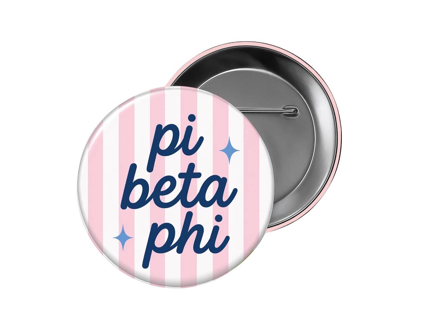 Pi Beta Phi - Pink Stripe Button