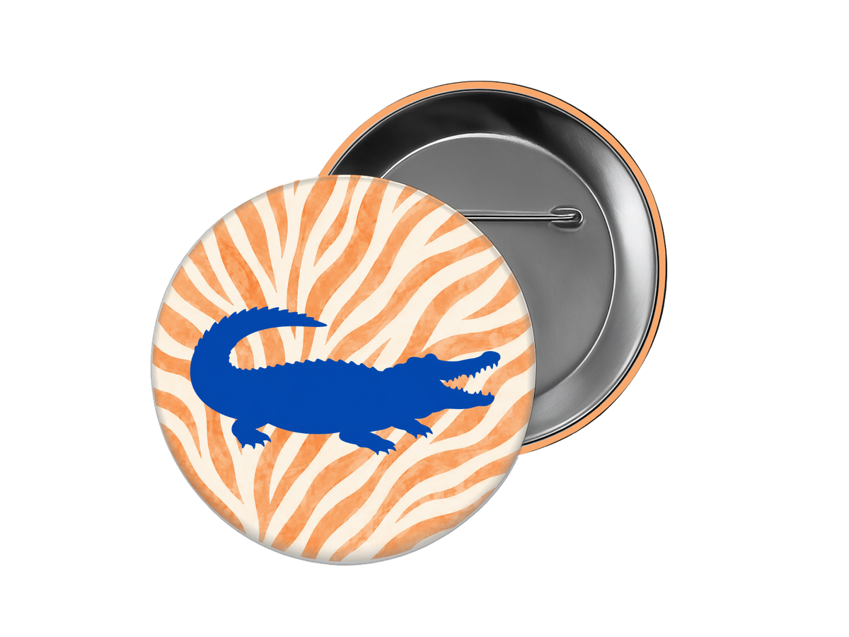 University of Florida - Orange Zebra Gator Button
