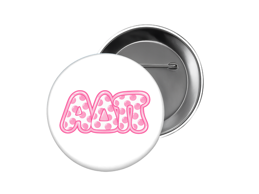 Alpha Delta Pi - Pink and White Bubble Button