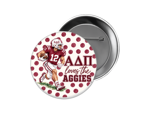Alpha Delta Pi - Polka Dot Football Button