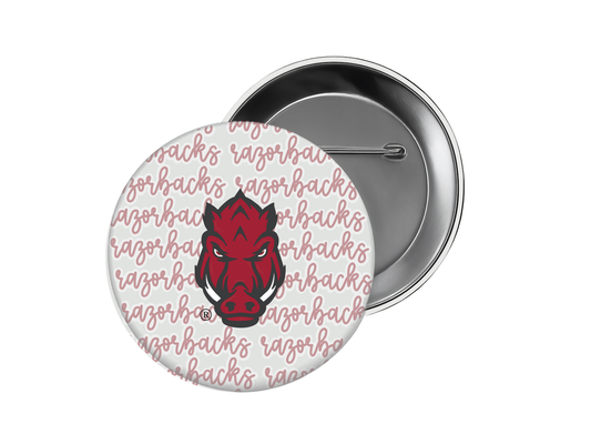 University of Arkansas - Razorbacks Script Hog Button