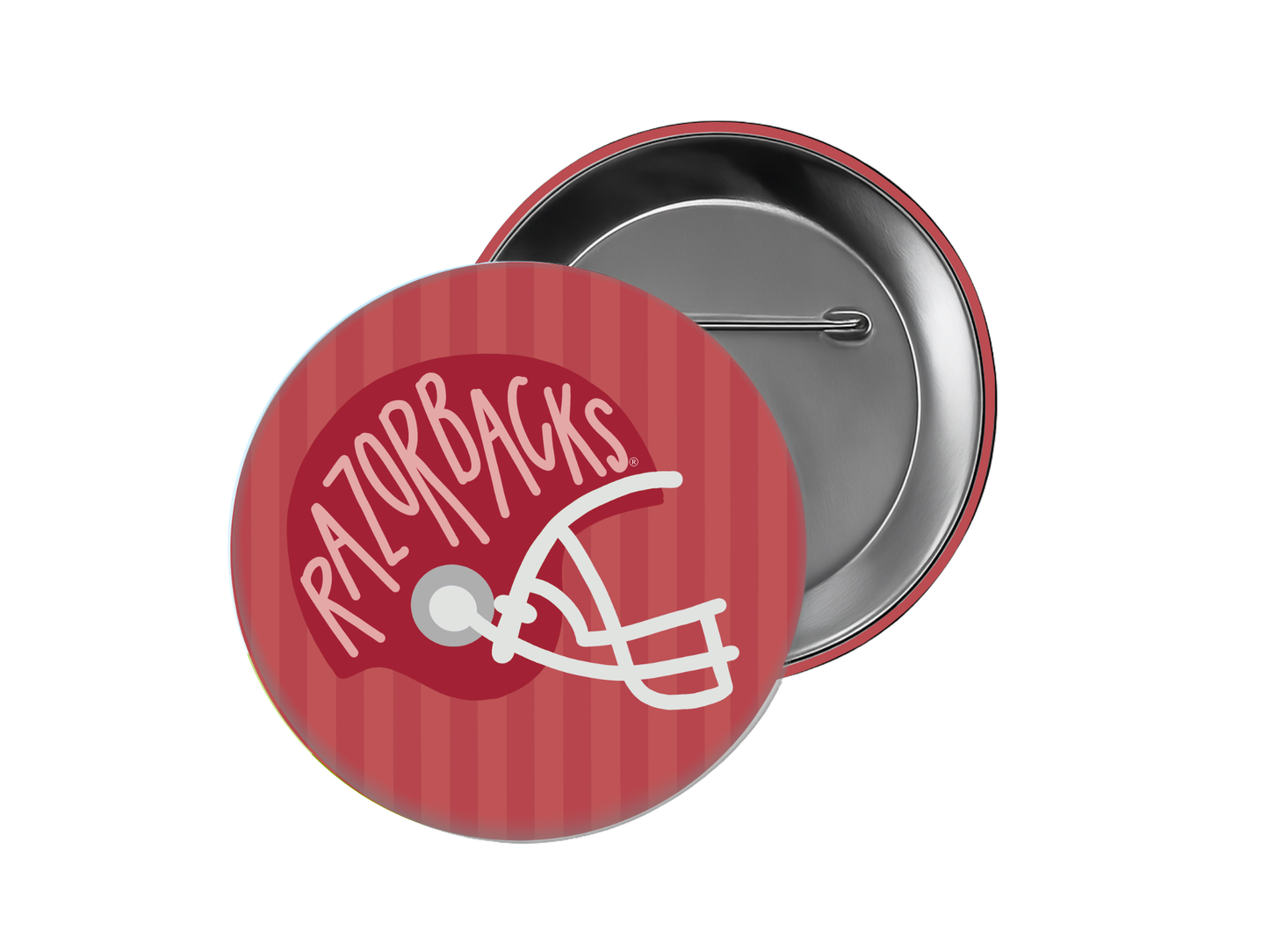 University of Arkansas -Stripe Razorbacks Helmet Button