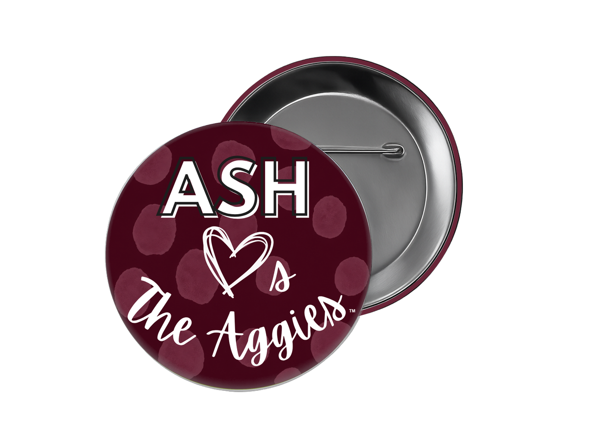 ASH Maroon Polka Dot Button