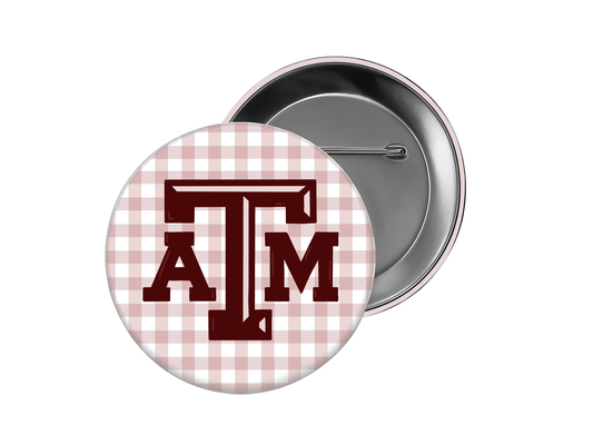 Texas A&M - ATM Plaid Button