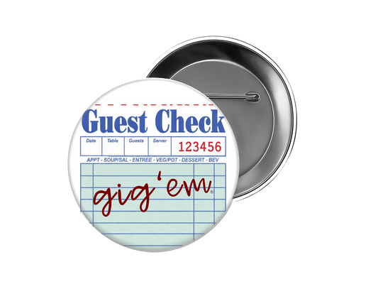 Texas A&M - Guest Check Gig 'Em Button