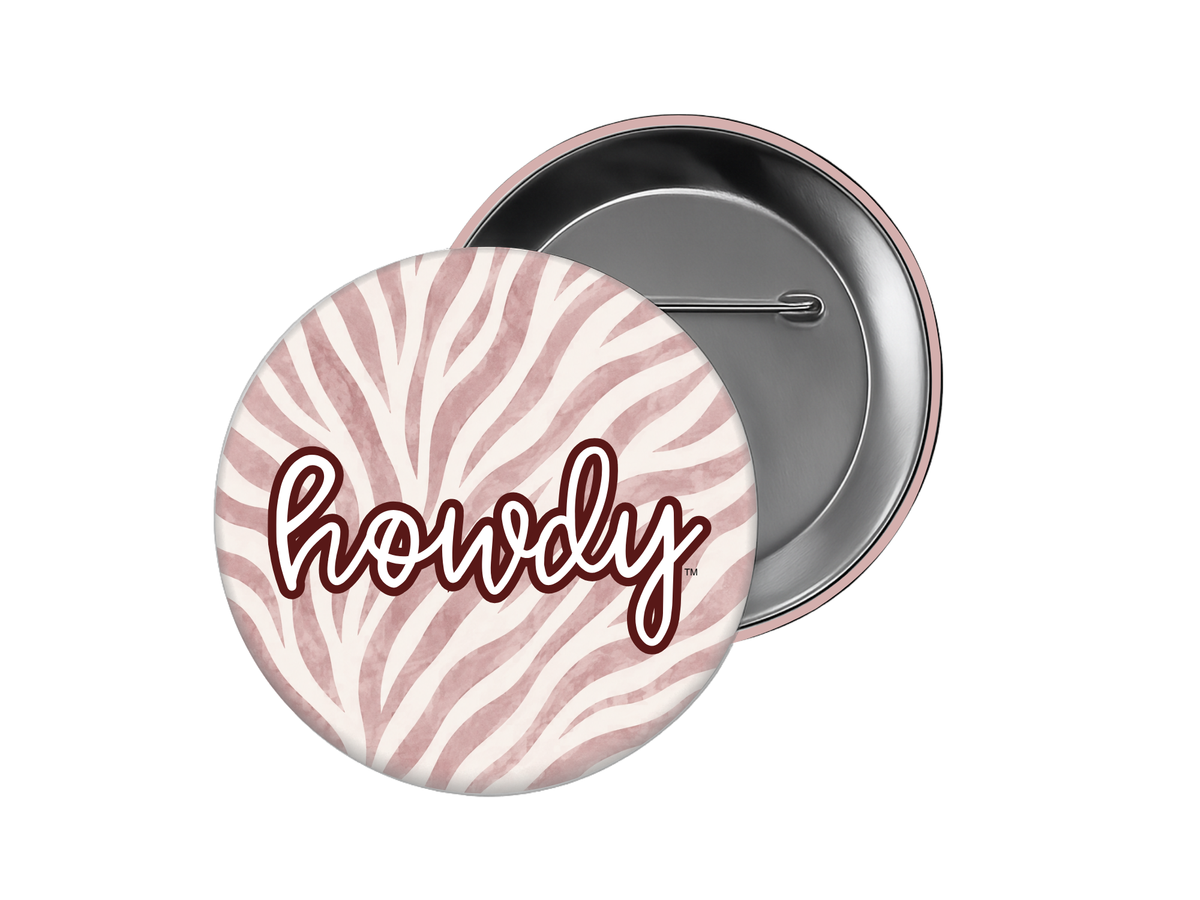 Texas A&M - Zebra Howdy Button
