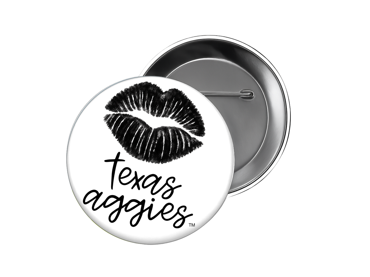 Texas A&M - Black Lips Aggies Black Out Button