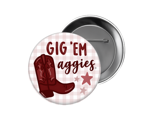 Texas A&M - Gig 'Em Aggies Boot Button