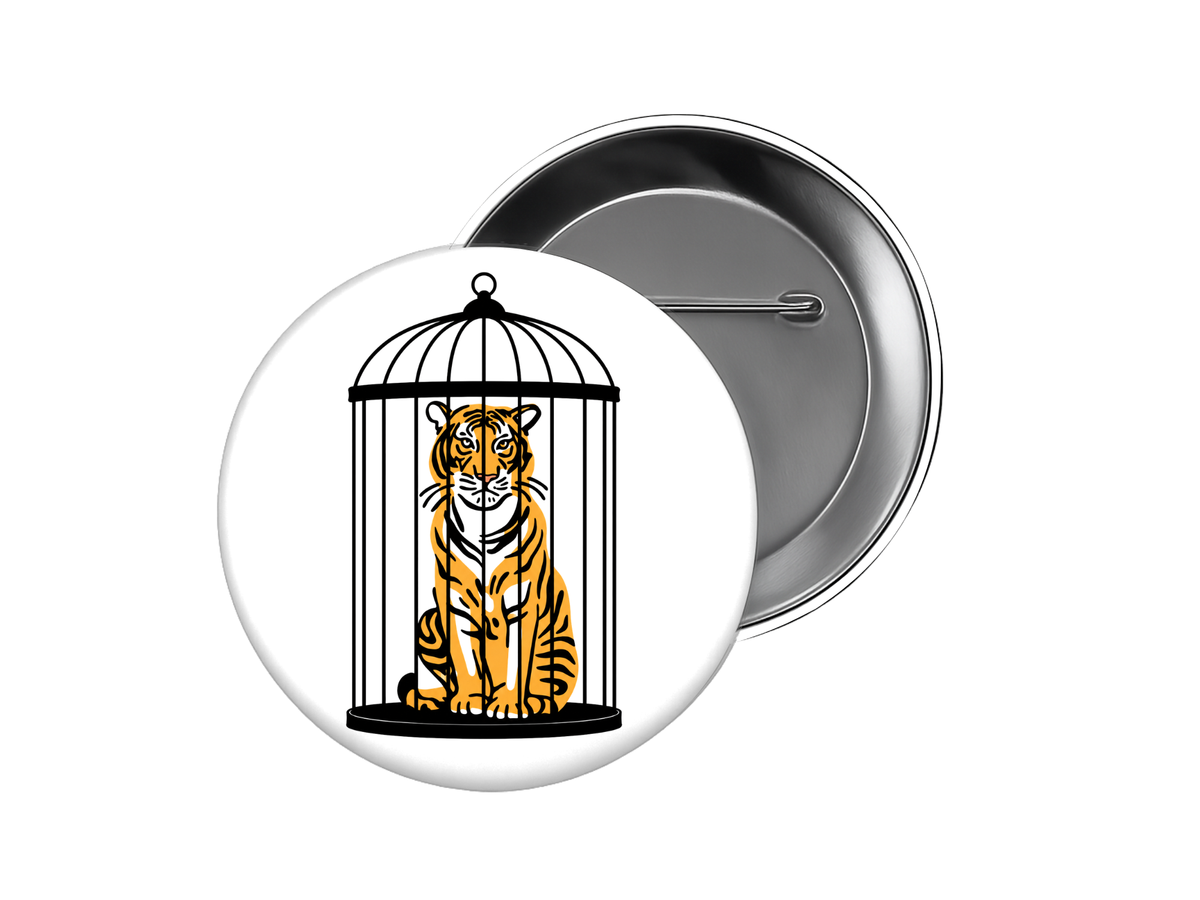 Caged Tiger Button