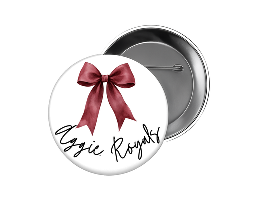 Aggie Royals Bow Button