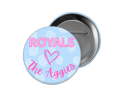 Aggie Royals Aqua Polka Dot Button