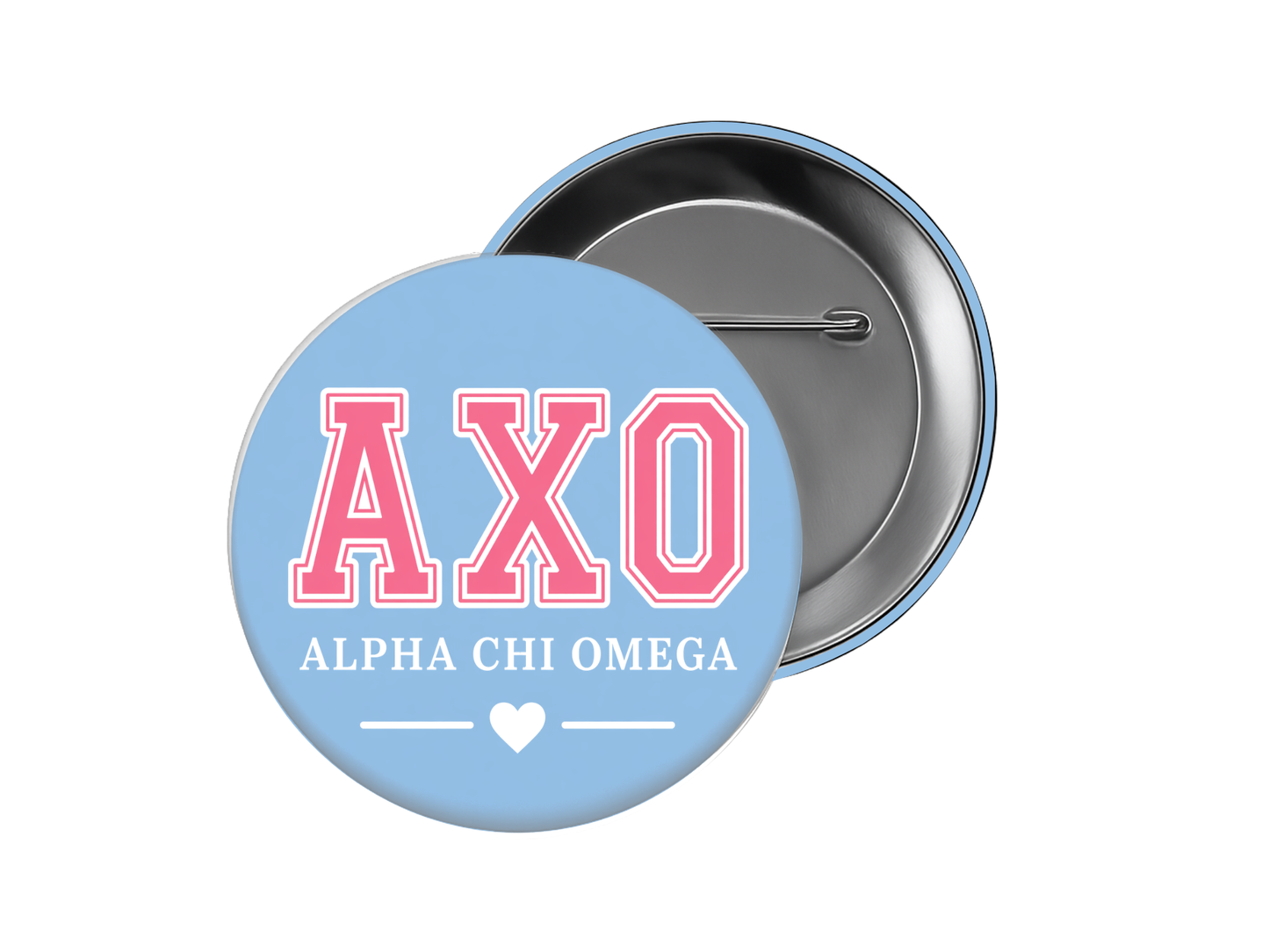 Alpha Chi Omega - Light Blue AXO Button