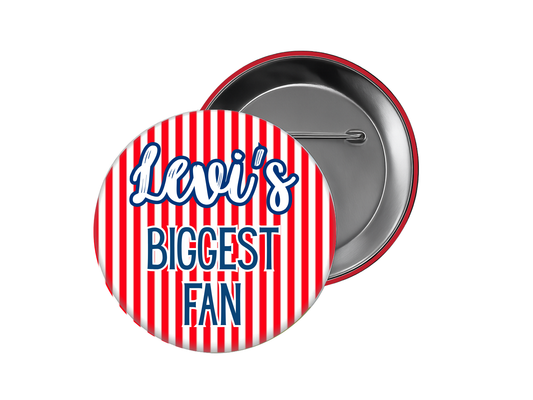 Baseball Button – Name's Biggest Fan