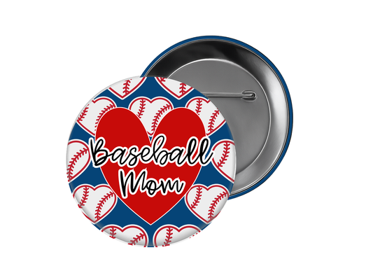 Baseball Button – Baseball Mom