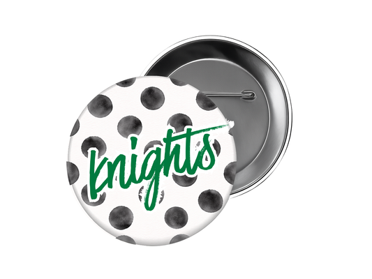 Clear Falls High School Button – Black Polka Dot Knights Button