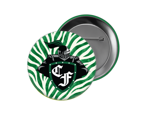 Clear Falls High School Button – Green Zebra Knights Mascot Button