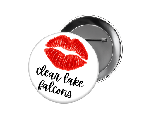 Clear Lake High School Button – Red Lips Clear Lake Button
