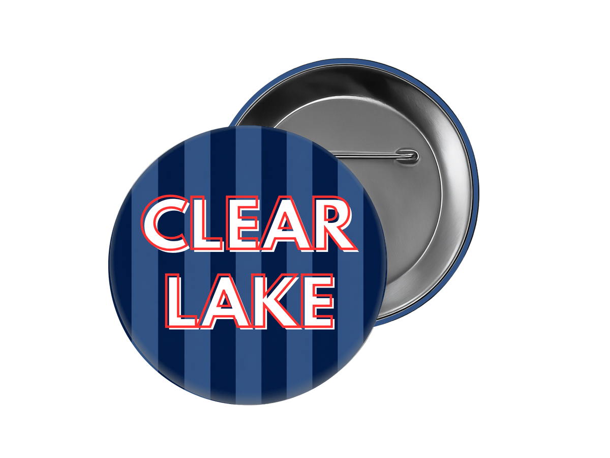 Clear Lake High School Button – Blue Stripe Clear Lake Button