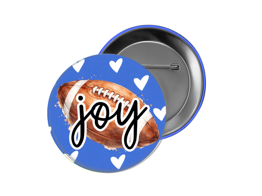Football Button – Heart Background with Name or Last Name
