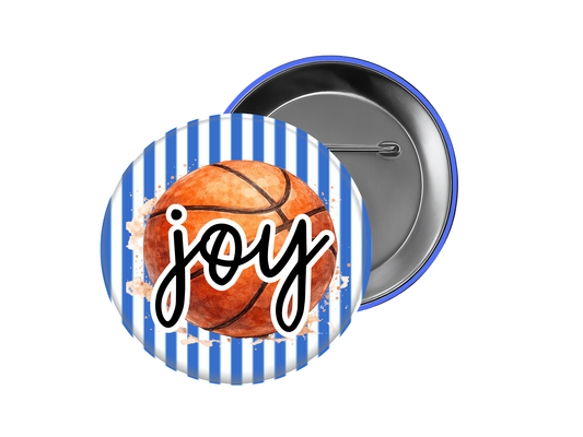 Basketball Button – Stripe Background with Name or Last Name