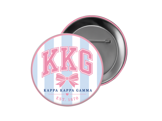 Kappa Kappa Gamma - Light Blue Stripe KKG Button