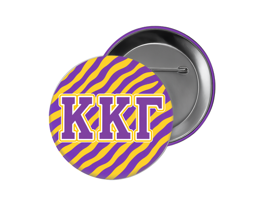 Kappa Kappa Gamma - Purple/Yellow Zebra Button