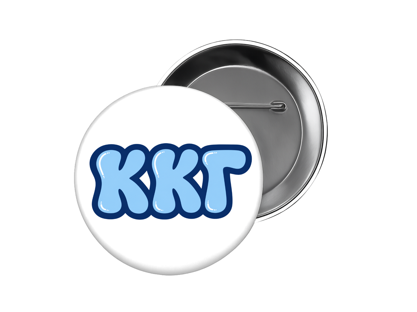 Kappa Kappa Gamma - Blue Retro Bubble Button