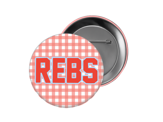 Plaid REBS Button – Mascot Spirit Design (Custom Colors Available)