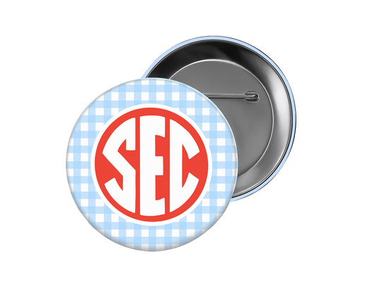 SEC Button – Game Day Spirit - Red & Blue
