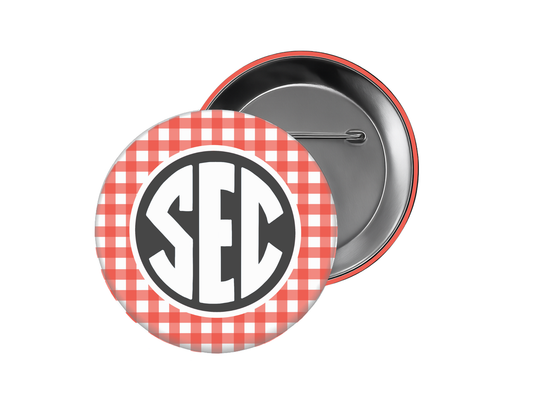 SEC Button – Game Day Spirit - Red & Black