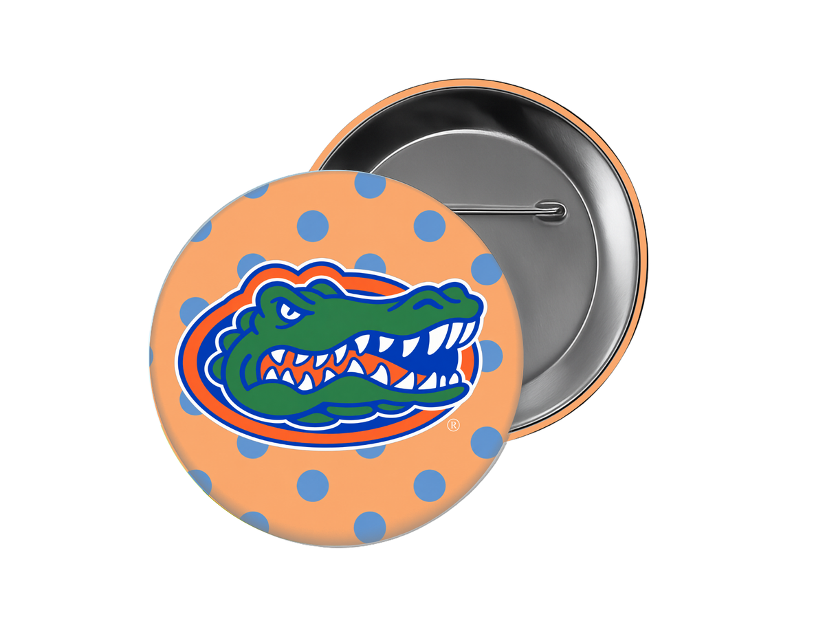 University of Florida - Pale Polka Dot Gator Button