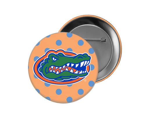 University of Florida - Pale Polka Dot Gator Button
