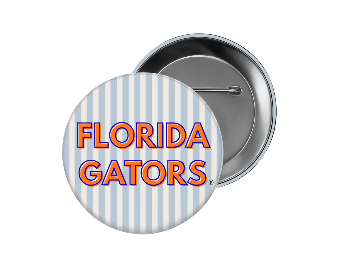 University of Florida - Light Blue Pale Stripe Florida Gators Button