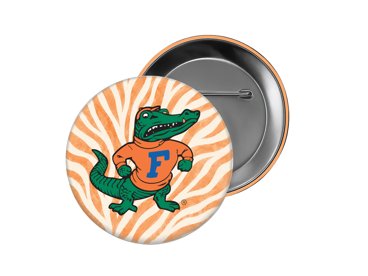 University of Florida - Orange Zebra Gator Button